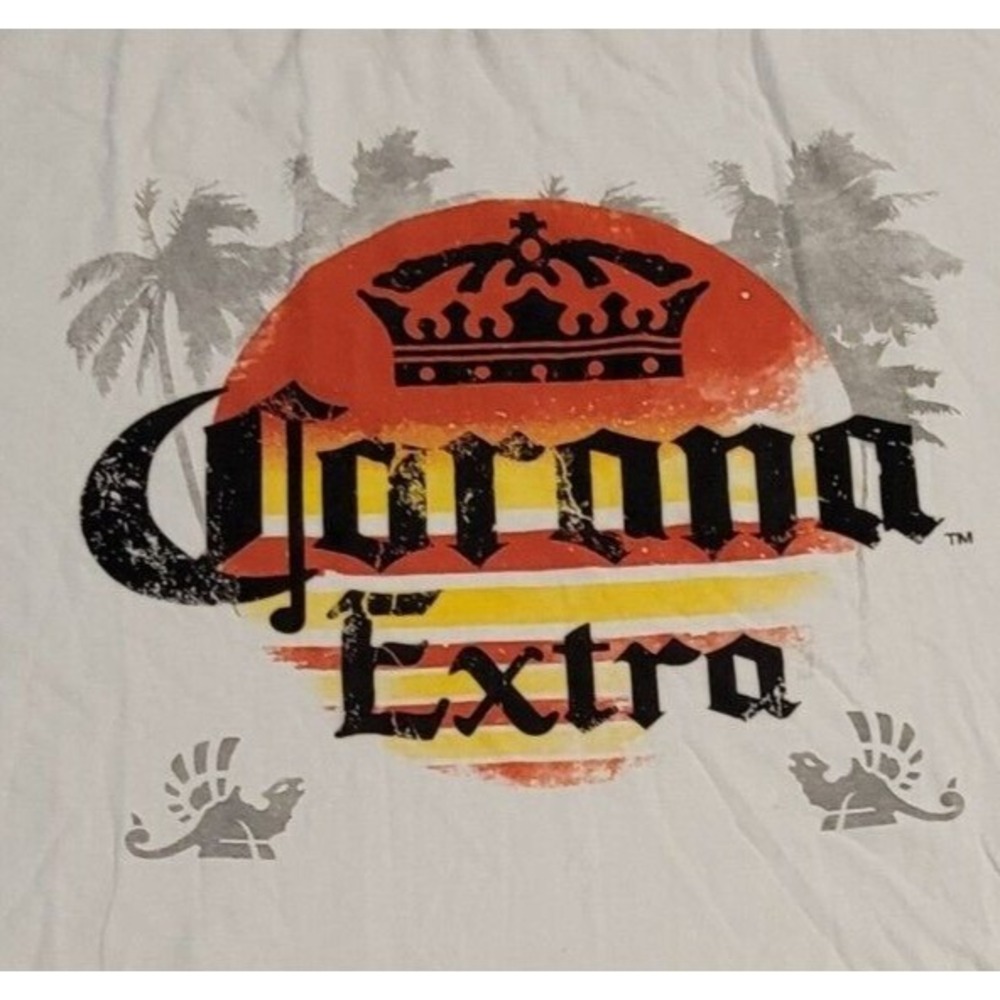 Corona Extra Branded Men's T-shirt Palm Trees Sunset Made in Mexico 2XL - Picture 4 of 7